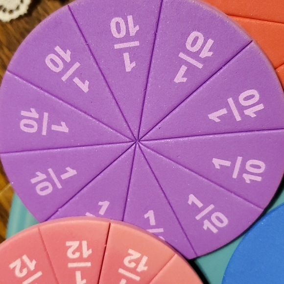 Teacher Created Resources® Foam Fraction Circles. Educational. 51 pieces. NWOT - Picture 3 of 10
